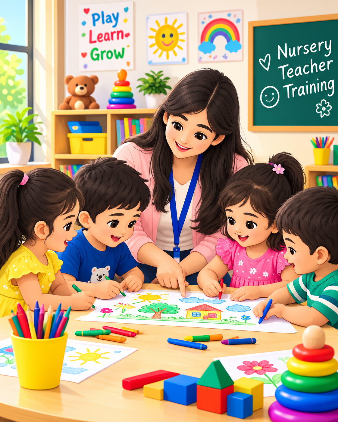 Children learning and playing together